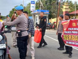 Ramadhan Berkah, Polres Parigi Moutong dan Wartawan Berbagi Takjil Gratis