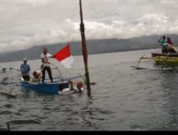 Nelayan dan Buruh Tani Kasimbar Gelar Upacara HUT RI ke-80 di Atas Laut Teluk Tomini