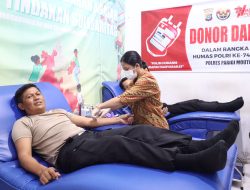Polres Parigi Moutong Gelar Donor Darah Peringati Hari Jadi Humas Polri ke-74