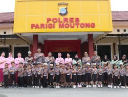 Tawa Anak TK Bhayangkari Warnai Mako Polres Parigi Moutong, Polisi Jadi Sahabat Sejak Dini